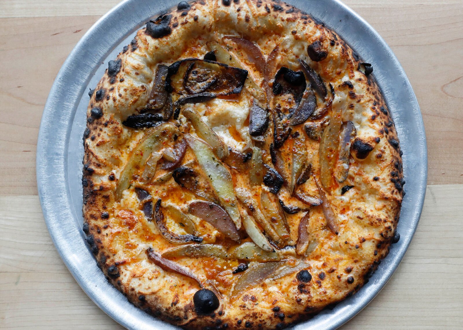 Confit potato pizza at The Grange Community Kitchen